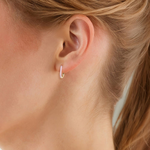 Creolen gold Emaille rosa