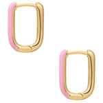 Creolen gold Emaille rosa