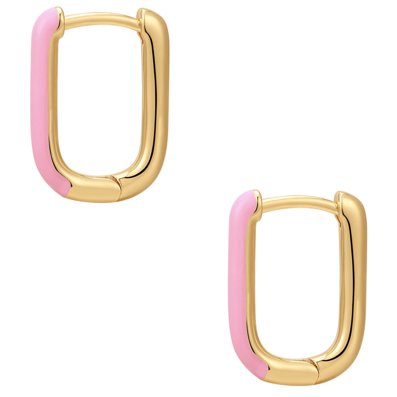 Creolen gold Emaille rosa