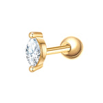 Piercing Raute gold Zirkonia