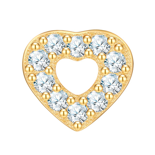 Piercing gold Herz mit Zirkonia