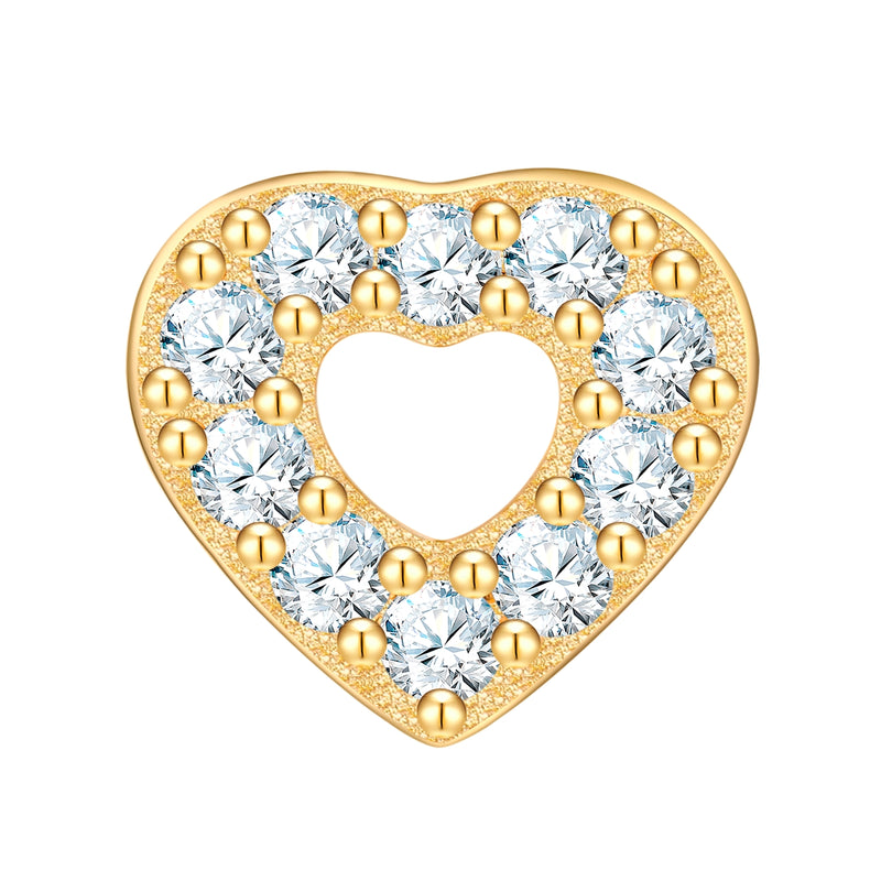 Piercing gold Herz mit Zirkonia
