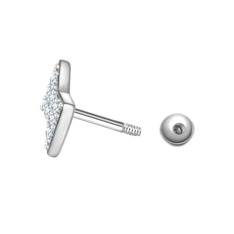 Piercing silber Blitz Zirkonia