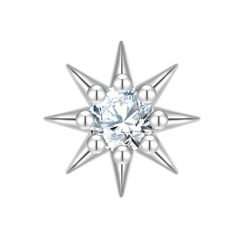 Blumen Piercing silber mit Zirkonia