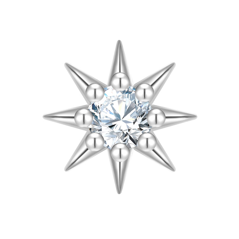Blumen Piercing silber mit Zirkonia