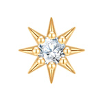 Piercing Blume gold mit Zirkonia