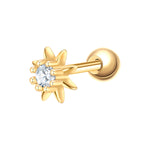 Piercing Blume gold mit Zirkonia