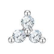 Piercing 3 Zirkonia-Steinchen silber
