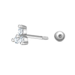 Piercing 3 Zirkonia-Steinchen silber