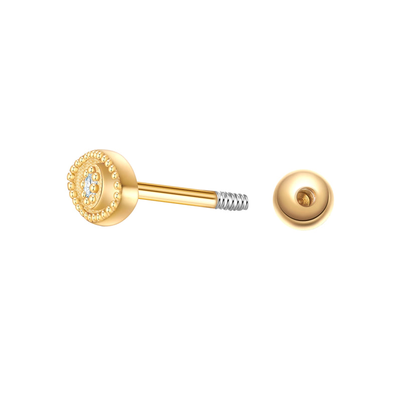 Piercing Allsehendes Auge gold Zirkonia
