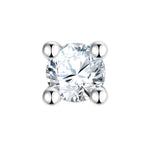 Piercing eckig medium silber mit Zirkonia