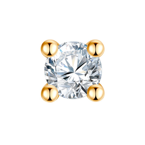 Piercing eckig medium gold mit Zirkonia