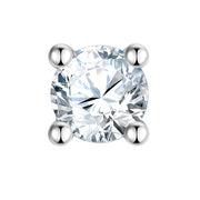 Piercing eckig groß Zirkonia weiß
