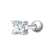 Piercing eckig groß Zirkonia weiß