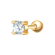 Piercing eckig groß gold Zirkonia weiss
