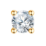 Piercing eckig groß gold Zirkonia weiss