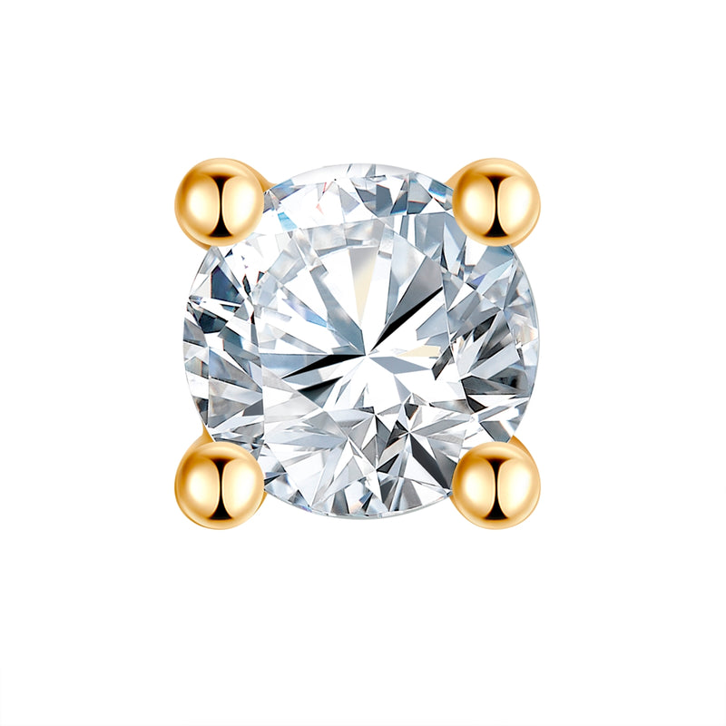 Piercing eckig groß gold Zirkonia weiss