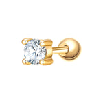 Piercing eckig groß gold Zirkonia weiss