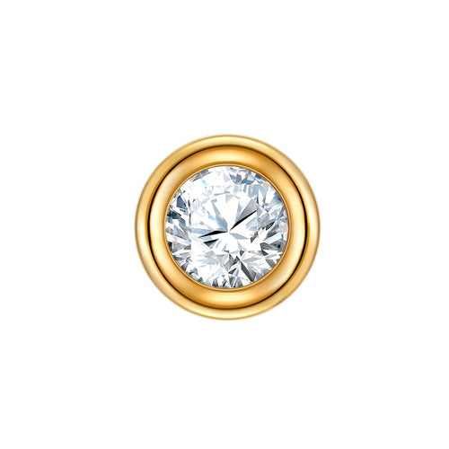 Runder Piercing gelbgold Zirkonia