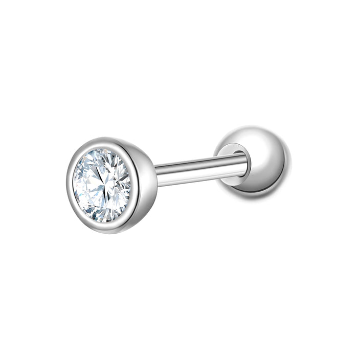Piercing Geburtsstein April Zirkonia weiß