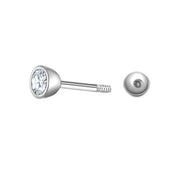 Piercing Geburtsstein April Zirkonia weiß