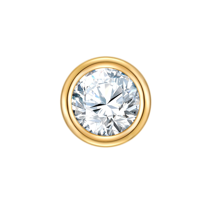 Runder Piercing gold medium Zirkonia