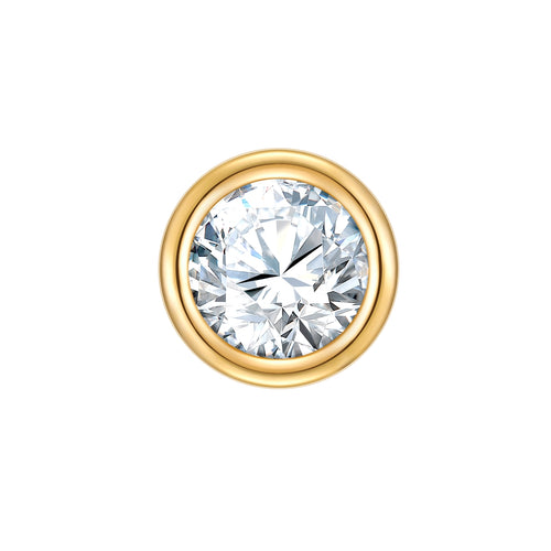 Runder Piercing gold medium Zirkonia