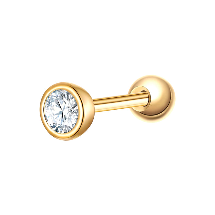 Piercing gold Geburtsstein April Zirkonia weiß