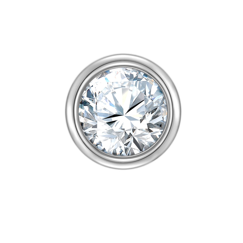 Large Piercing rund silber Zirkonia