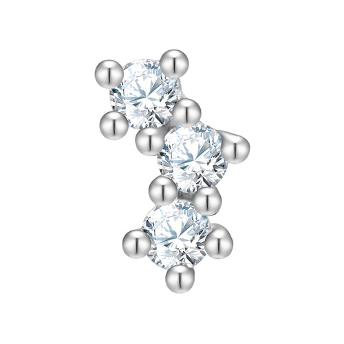 Piercing glamour silber mit Zirkonia