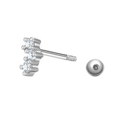 Piercing glamour silber mit Zirkonia