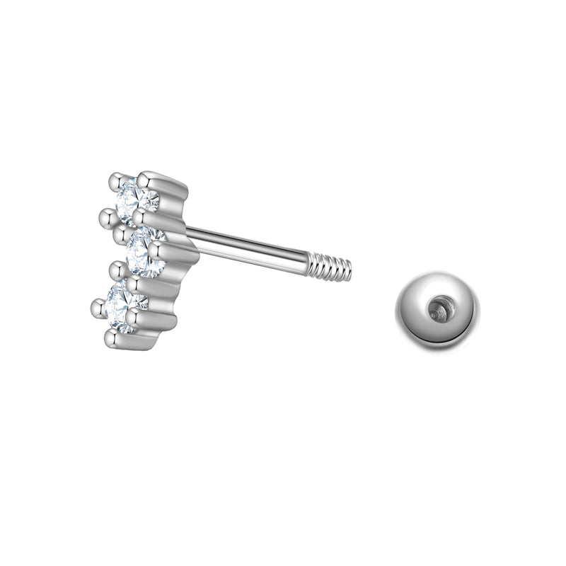 Piercing glamour silber mit Zirkonia
