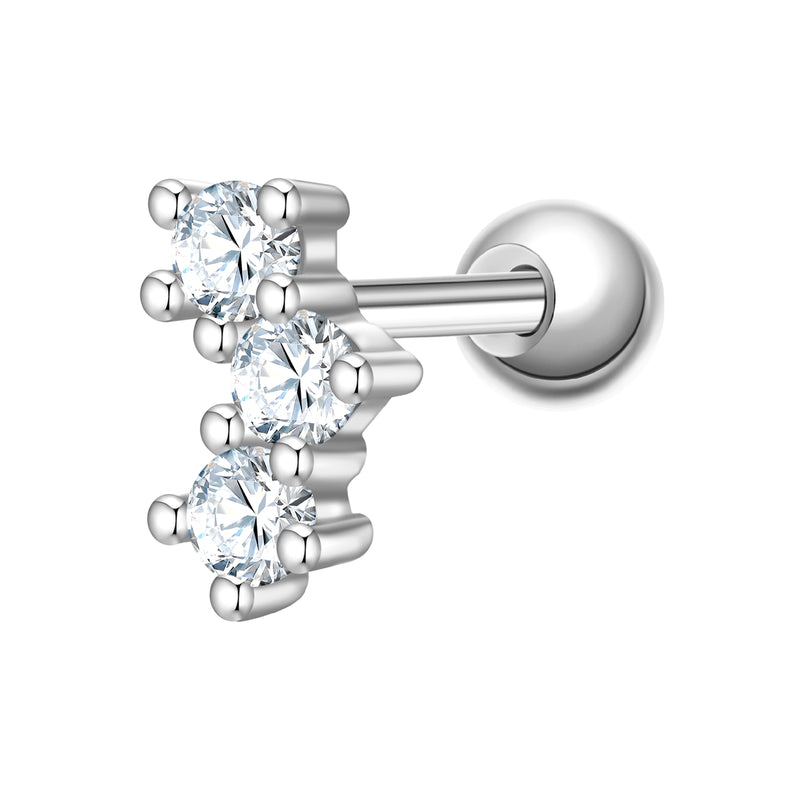 Piercing glamour silber mit Zirkonia