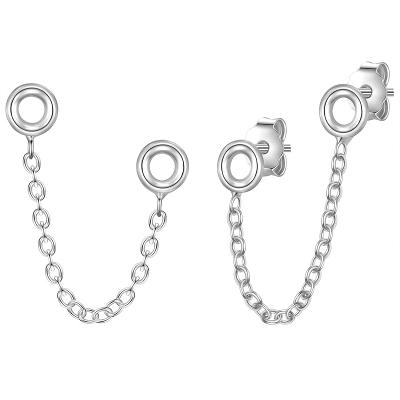 Ohrstecker für zwei Ohrlöcher silber