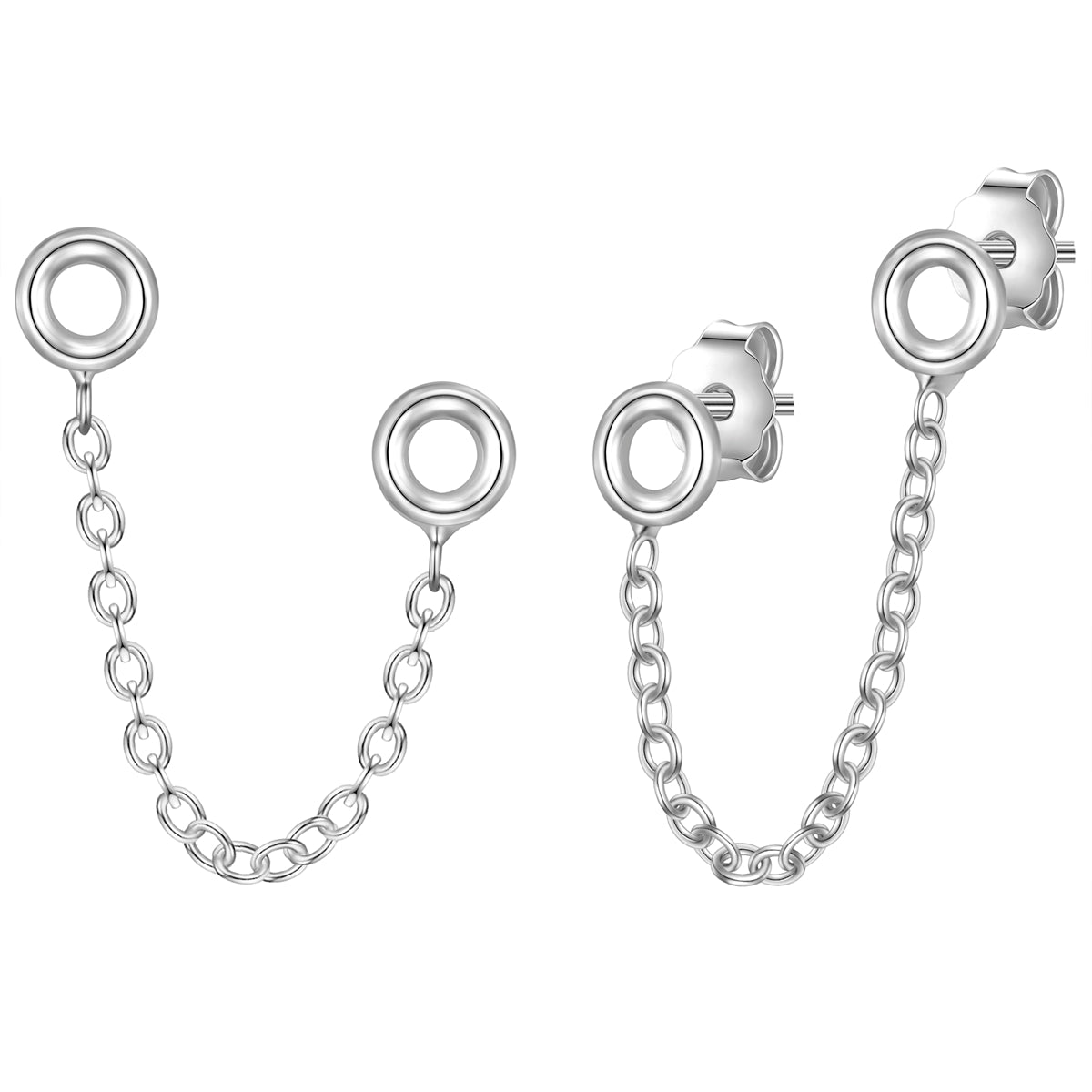 Ohrstecker für zwei Ohrlöcher silber