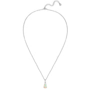 Kette silber Anhänger Opal (synth.)