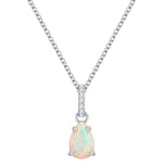 Kette silber Anhänger Opal (synth.)
