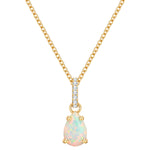Kette gelbgold mit Anhänger Opal (synth.)