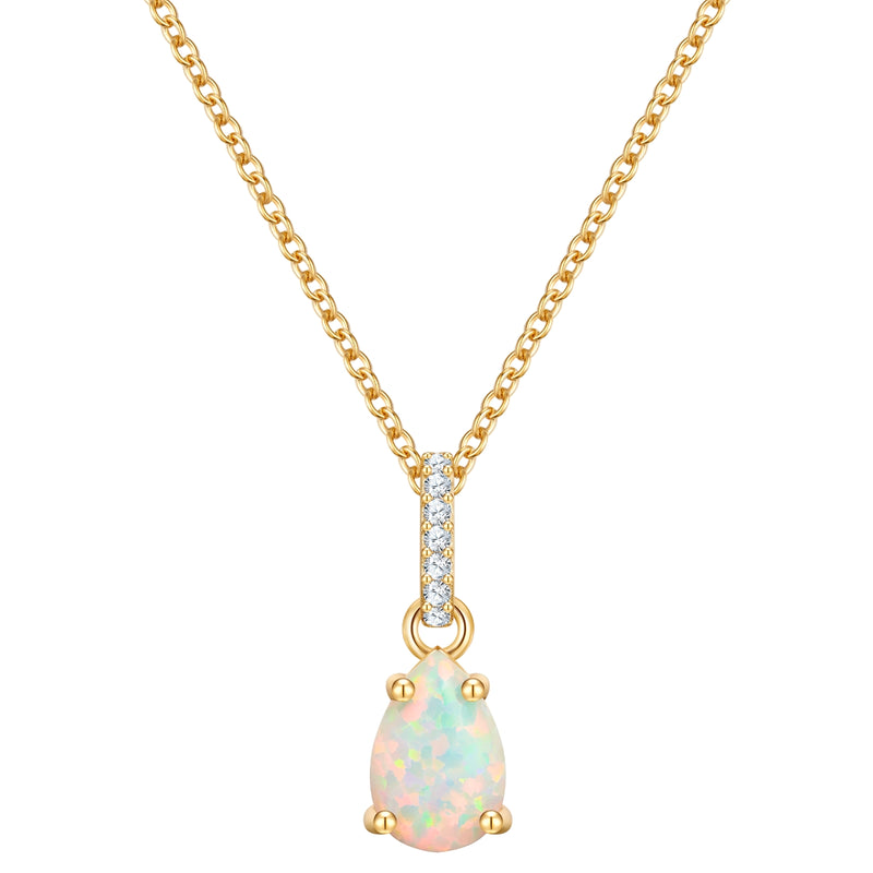Kette gelbgold mit Anhänger Opal (synth.)