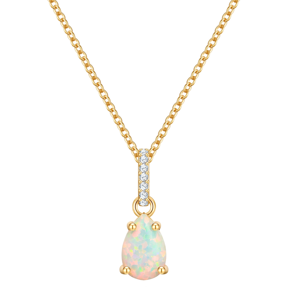 Kette gelbgold mit Anhänger Opal (synth.)