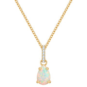 Kette gelbgold mit Anhänger Opal (synth.)