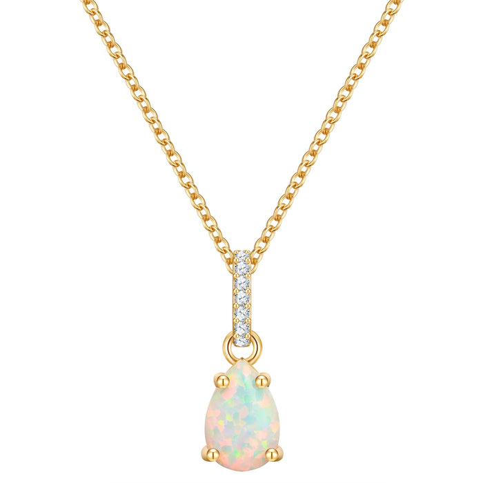 Kette gelbgold mit Anhänger Opal (synth.)