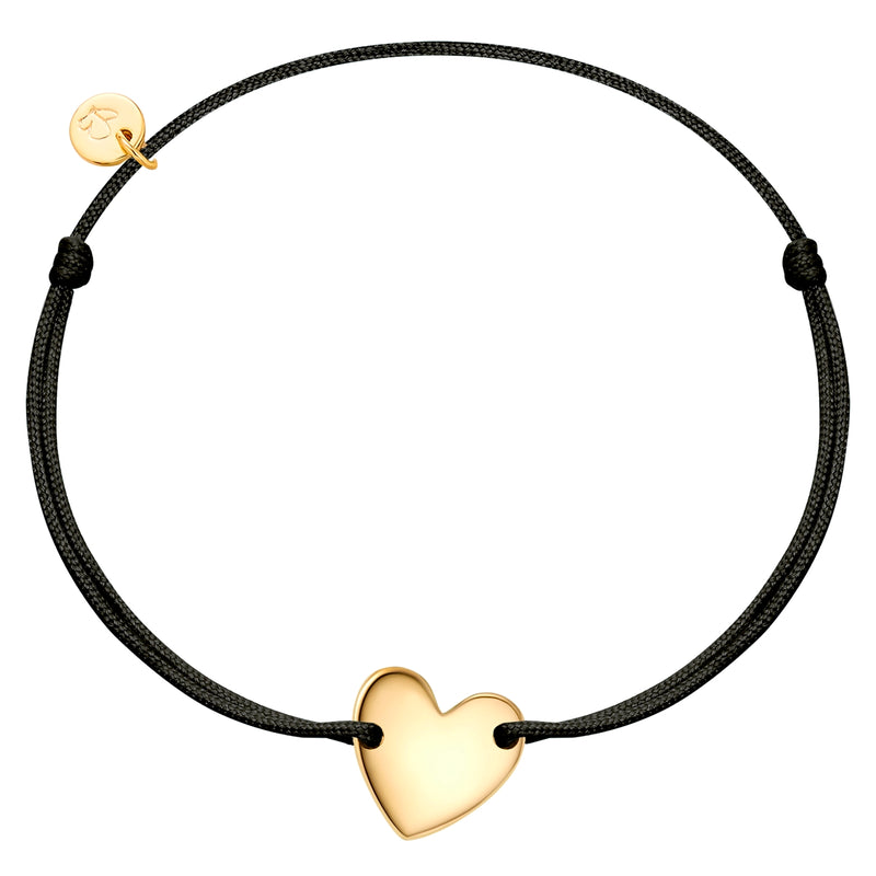 Armband Textil schwarz Herz geschlossen gold