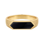 Ring Geo gold Emaille schwarz