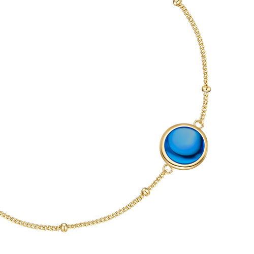 Armband mit blauem Zirkonia gold