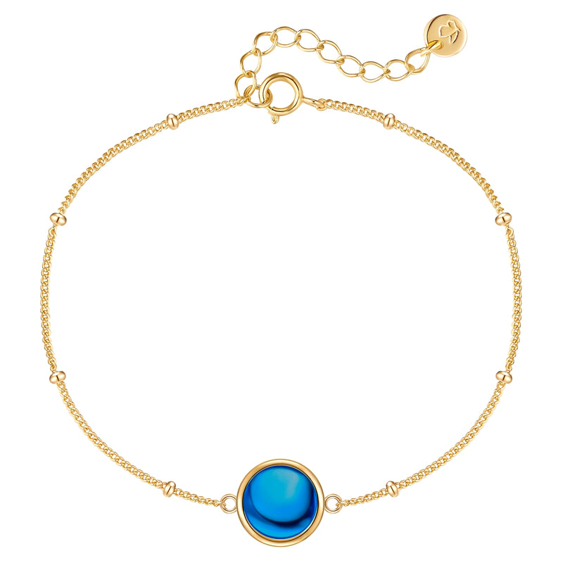Armband mit blauem Zirkonia gold