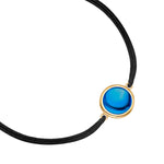 Textil-Armband mit blauem Zirkonia