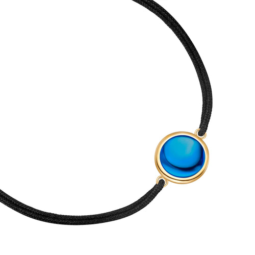 Textil-Armband mit blauem Zirkonia