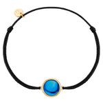Textil-Armband mit blauem Zirkonia