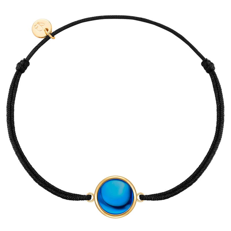 Textil-Armband mit blauem Zirkonia